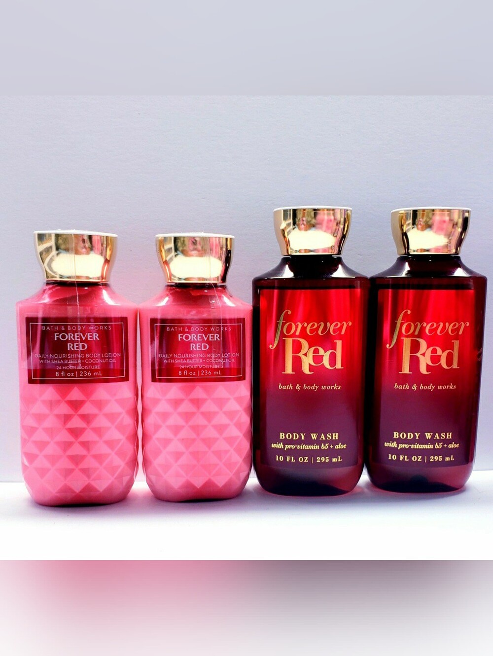 Bath & Body Works FOREVER RED Body Lotion and  Body wash - 4 pcs